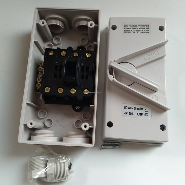 CE RoHS IP65 AC250V- 440V 4Pole 20Amp M180 Waterproof Isolator Switch