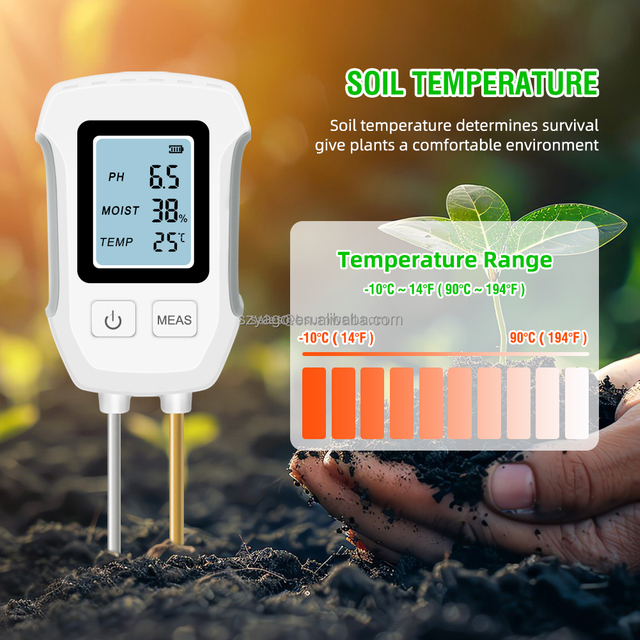 LCD Display Backlight 3 in 1 Garden Flowers Sensor Plants Acidity Humidity Detector PH Meter Soil Moisture Tester