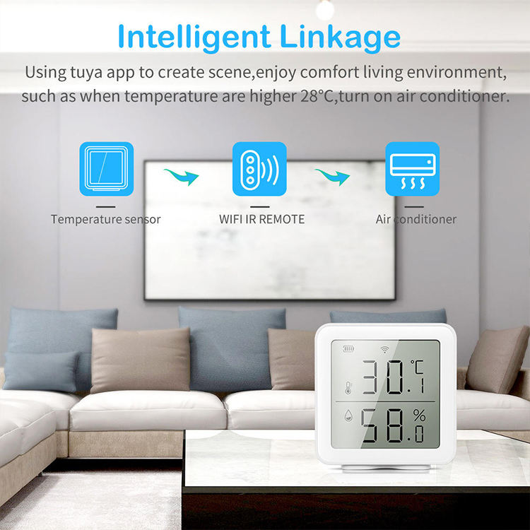 Tuya WIFI Temperature and Humidity Sensor Indoor Hygrometer Monitor Thermometer Detector Support Alexa Google Home smart life