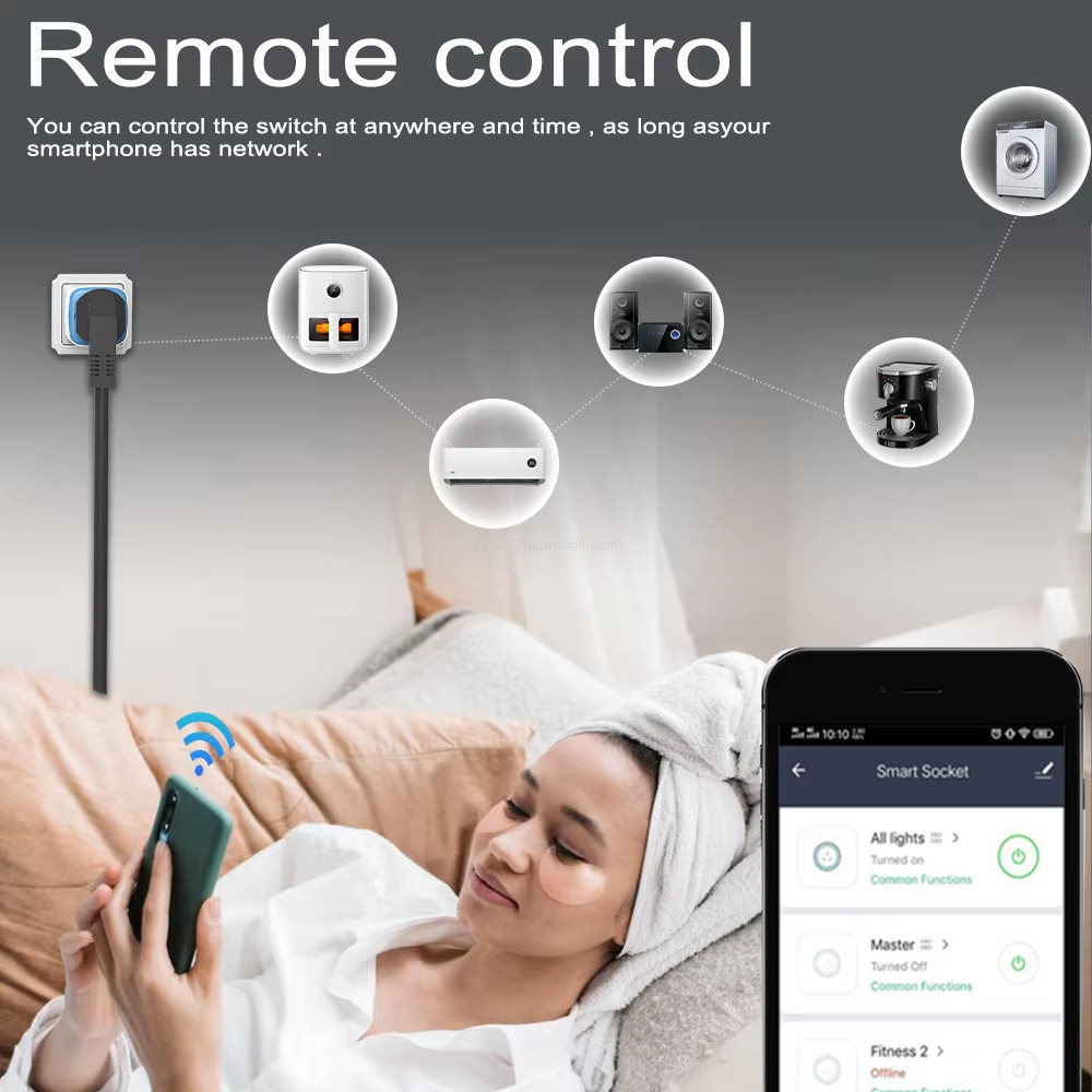 Remote control You can control the switch at anywhere and time , as long asyour smartphone has network .
