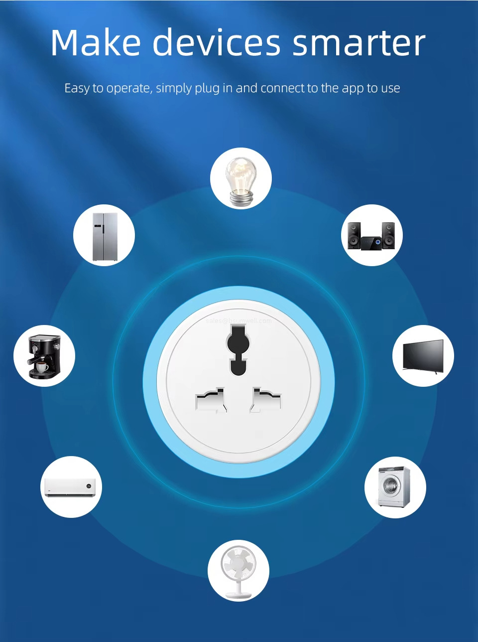 Make devices smarter Easy to operate, simply plug in and connect to the app to use