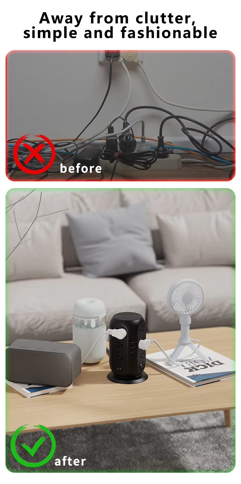 Away from clutter,simple and fashionable