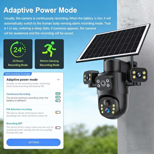 adaptive power solar 4G WiFi camera