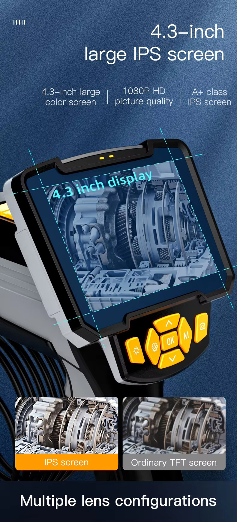 4.3-inch large lPS screen