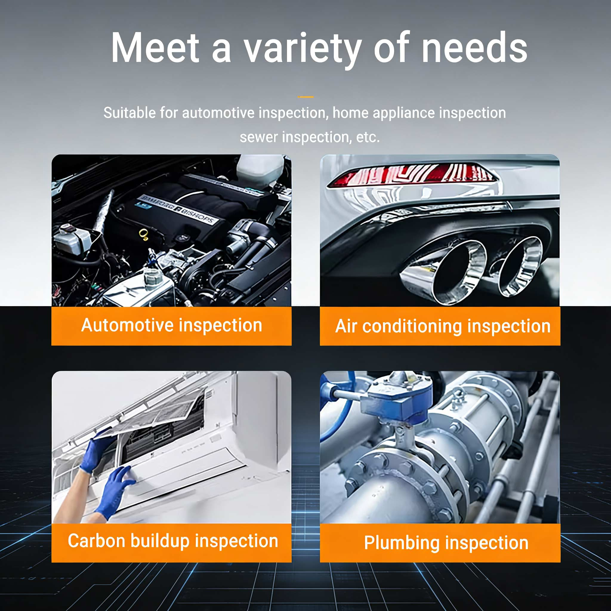 - 1080P HD borescope camera