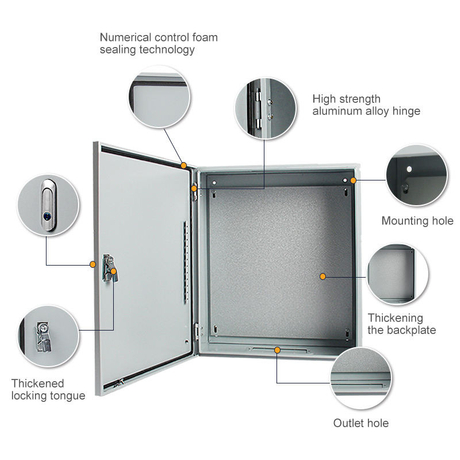 Heavy Duty Waterproof IP65 Metal Electrical Panel Box Lockable Stainless Steel Distribution Enclosure Cabinet for Industrial Control OEM ODM