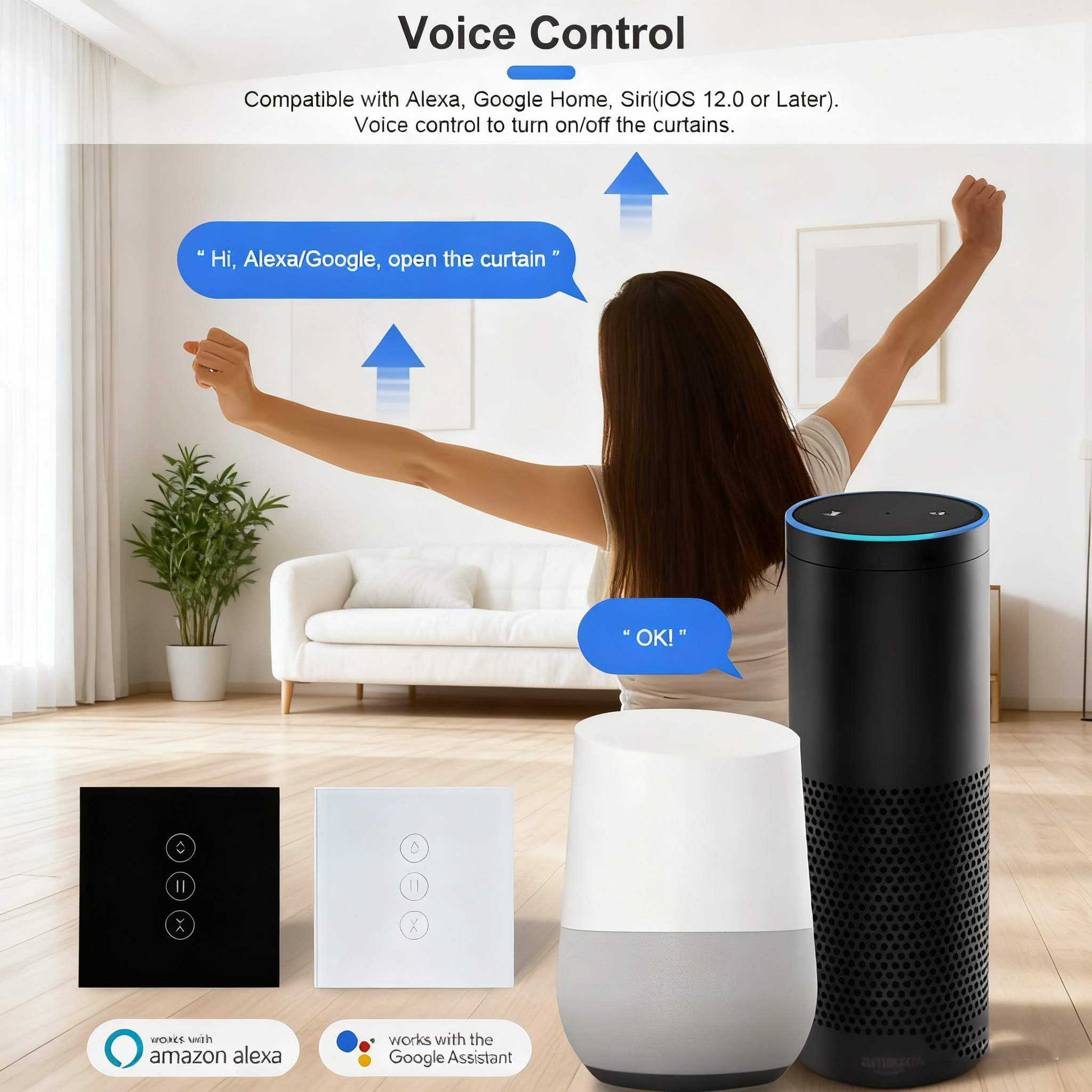 Voice-Controlled Curtain Switch (Alexa/Google/Siri)