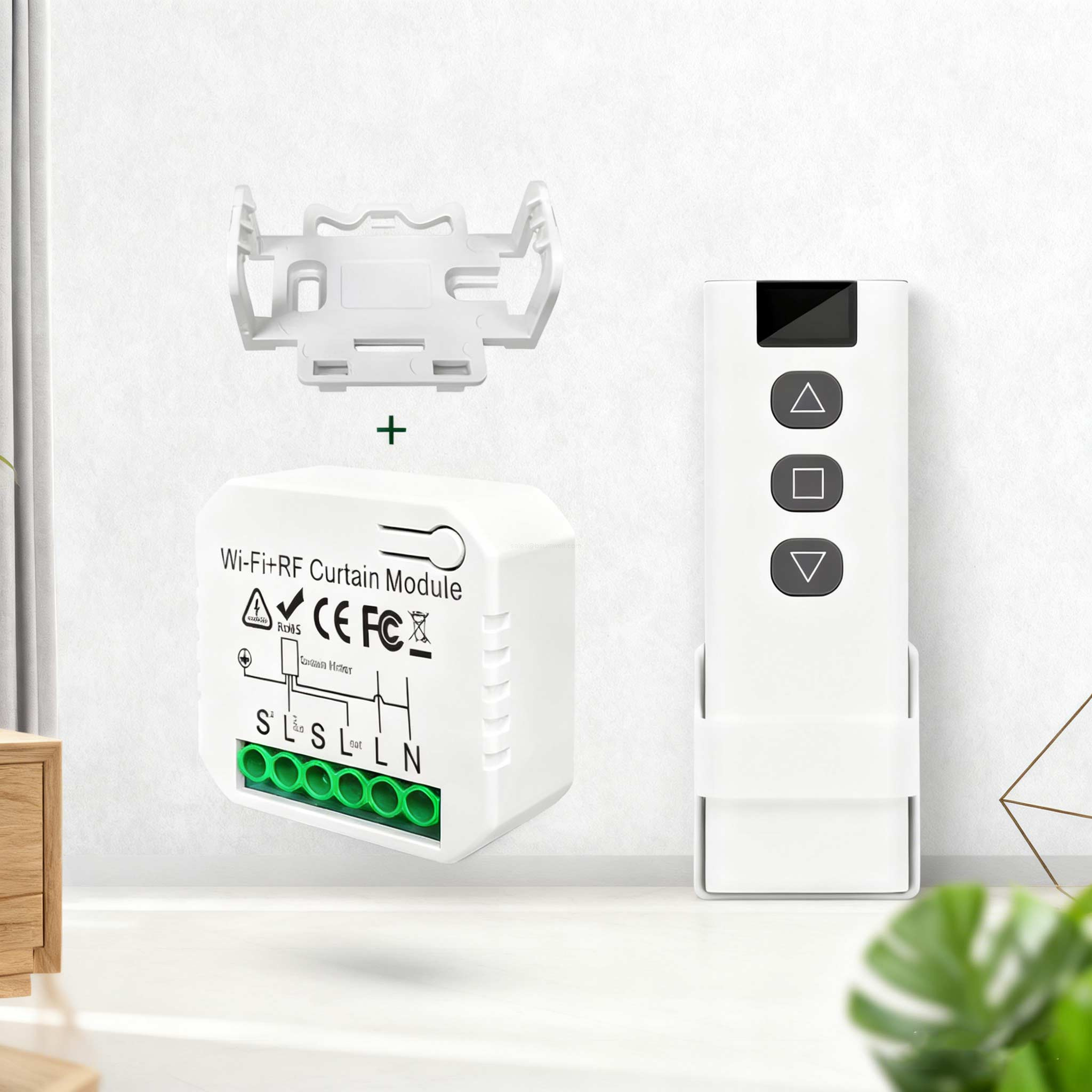 Smart WiFi+RF Curtain Switch Blind Motors Tuya APP 5-Channel Remote Control Learning/Rolling Code for Wireless On Off Garage 