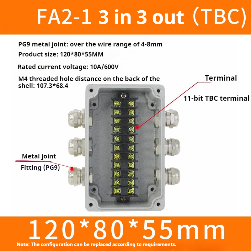 4 TBC Terminals PG9 Connector Metal