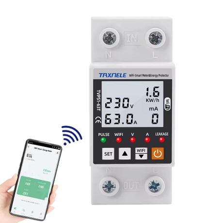Tuya WiFi 63A Smart Relay Device Remote Control Timer Countdown Overload Protection for Home Industrial Lighting