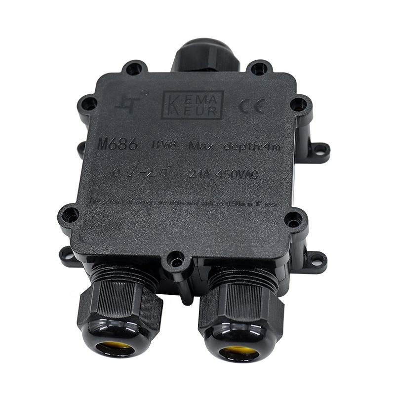 3 Way IP68 Waterproof Underground Plastic Junction Box Outdoor Electrical Cable Connector Sleeve