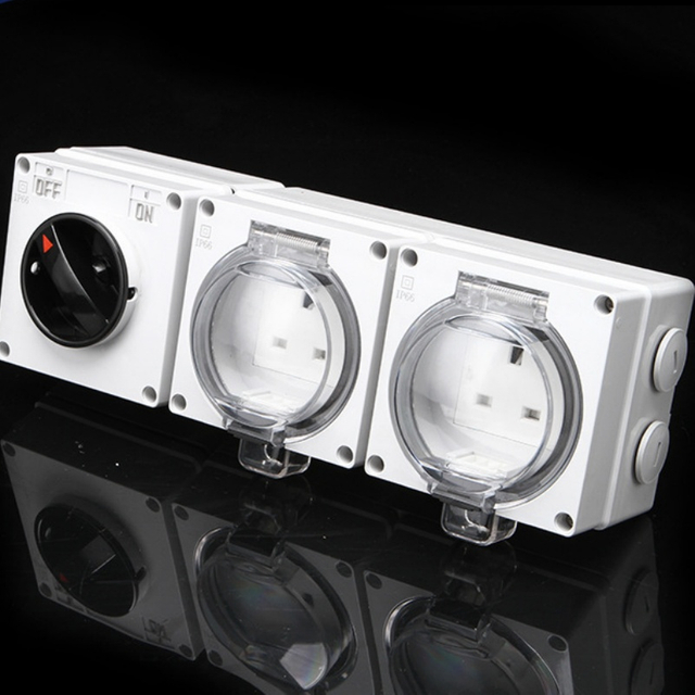 2-gang switch socket combo