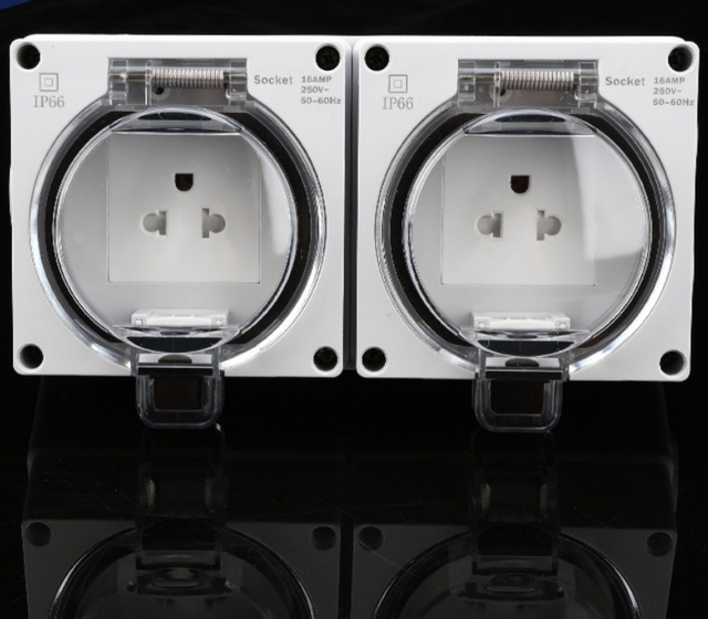 waterproof double gang socket