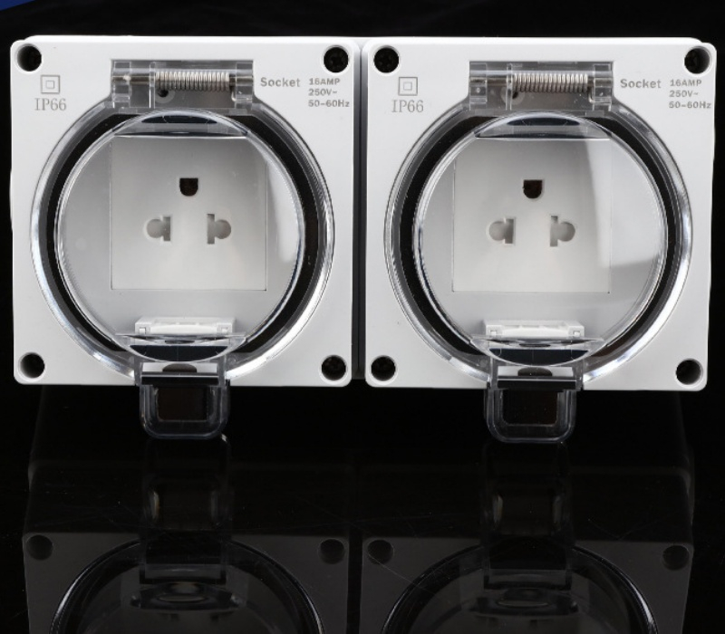 waterproof double gang socket