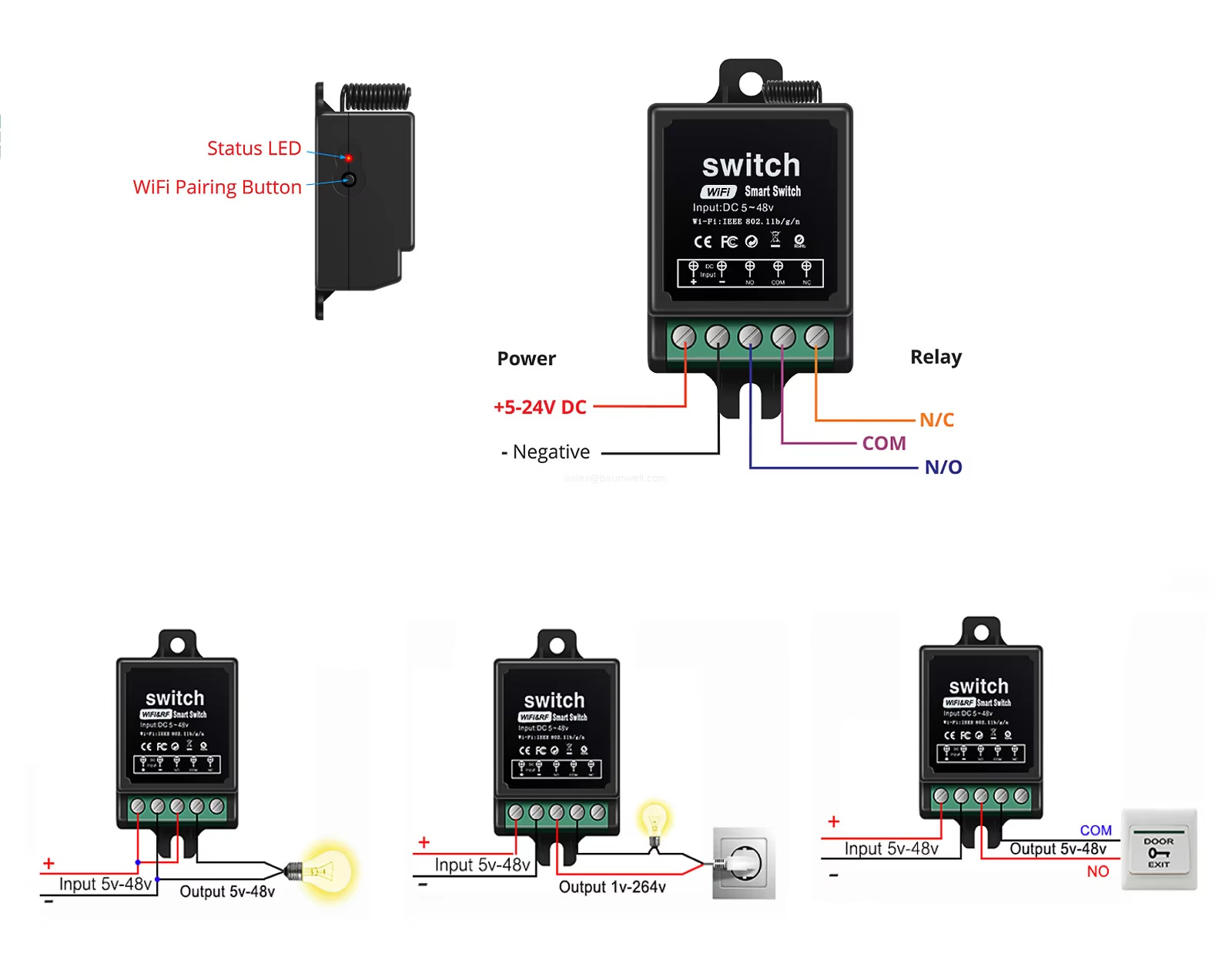 Wi Fi Smart Switch App Normally Open And Normally Closed Wireless Remote Contro