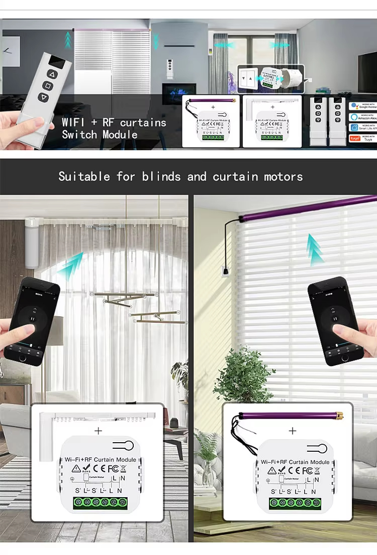 WIFI + RFcurtains Switch Module, Suitable for blinds and curtain motors