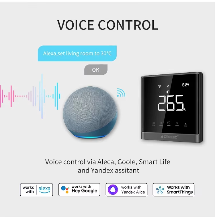 Voice control via Aleca, Goole, Smart Lifeand Yandex assitant
