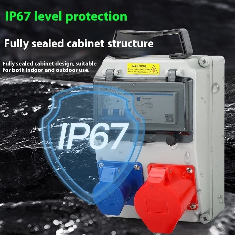 Weatherproof ABS Industrial Power Distribution Box With Multi Plug Sockets Combined Strip Enclosure