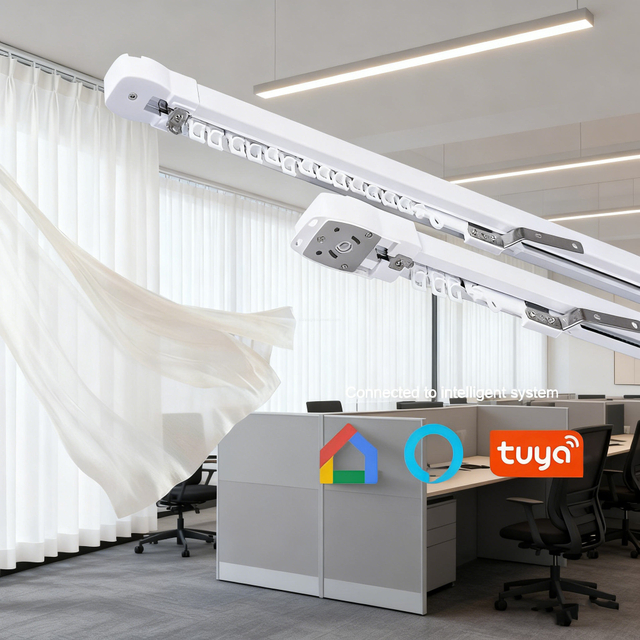 Retractable Aluminum Motorized Curtain Track