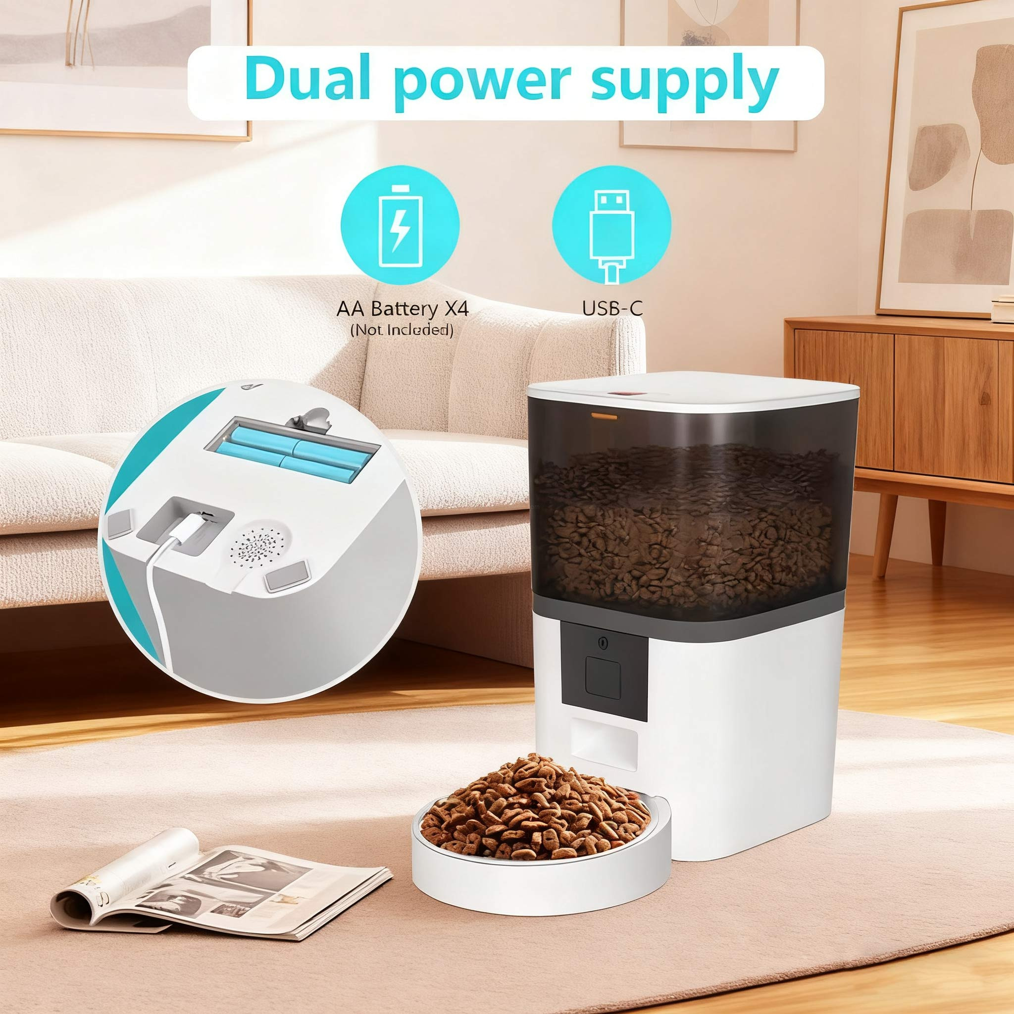 WiFi smart automatic dog cat feeder