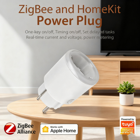 BSUMWELL Tuya Zigbee 3.0 Smart Socket Plug 16A 3680W with Energy Monitoring & Timer Switch