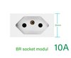 Brazil Standard Wall Socket DIY Custom Combination Modular Electrical Outlet 10A 20A Power Supply Crystal Glass Panel with USB Charging Port Type C RJ45 Network Cable Module and Light Switch
