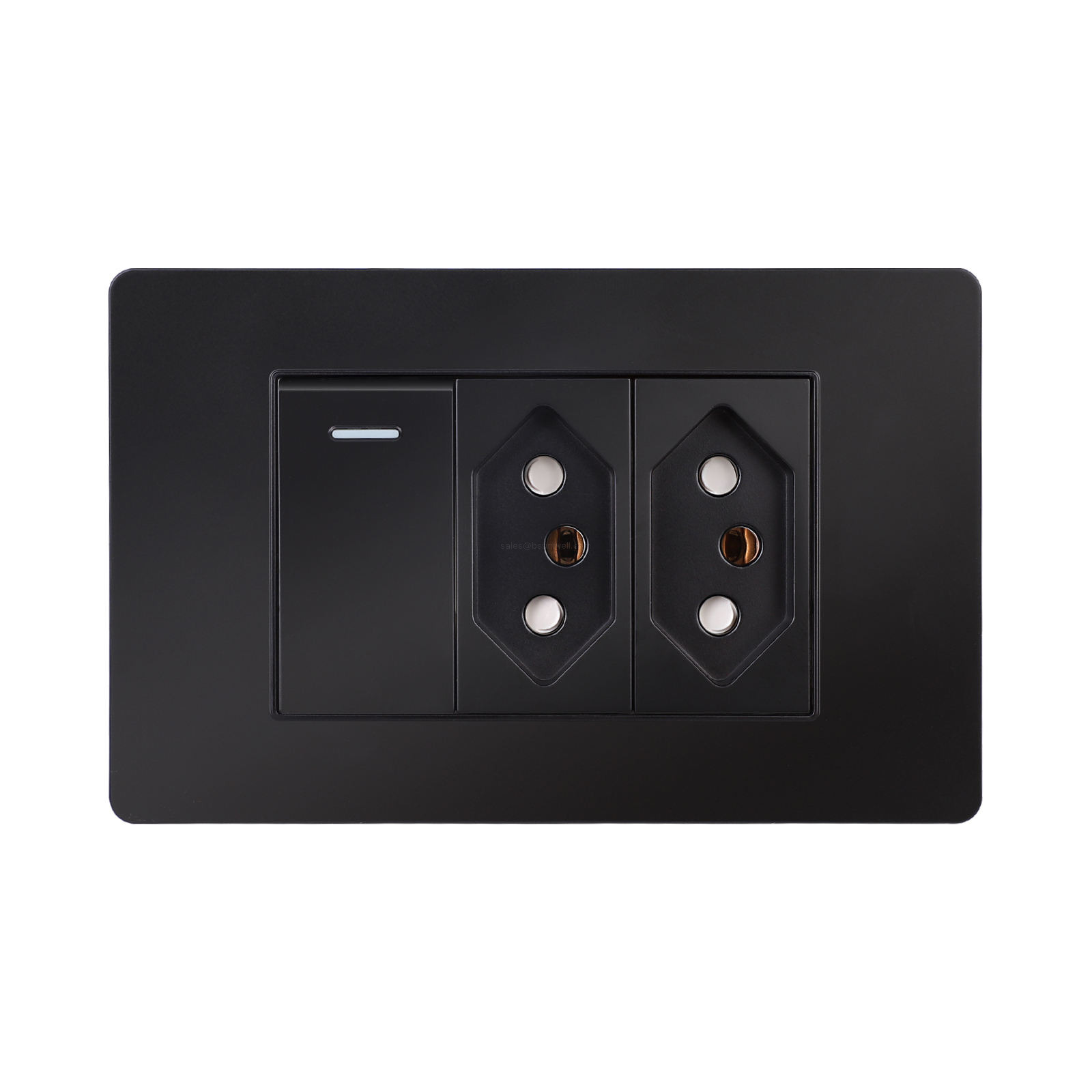 Brazil Standard Light Switch and Socket Combo Dual 20A Electrical Outlet with Integrated Wall Switch Panel for Horizontal and Vertical Installation