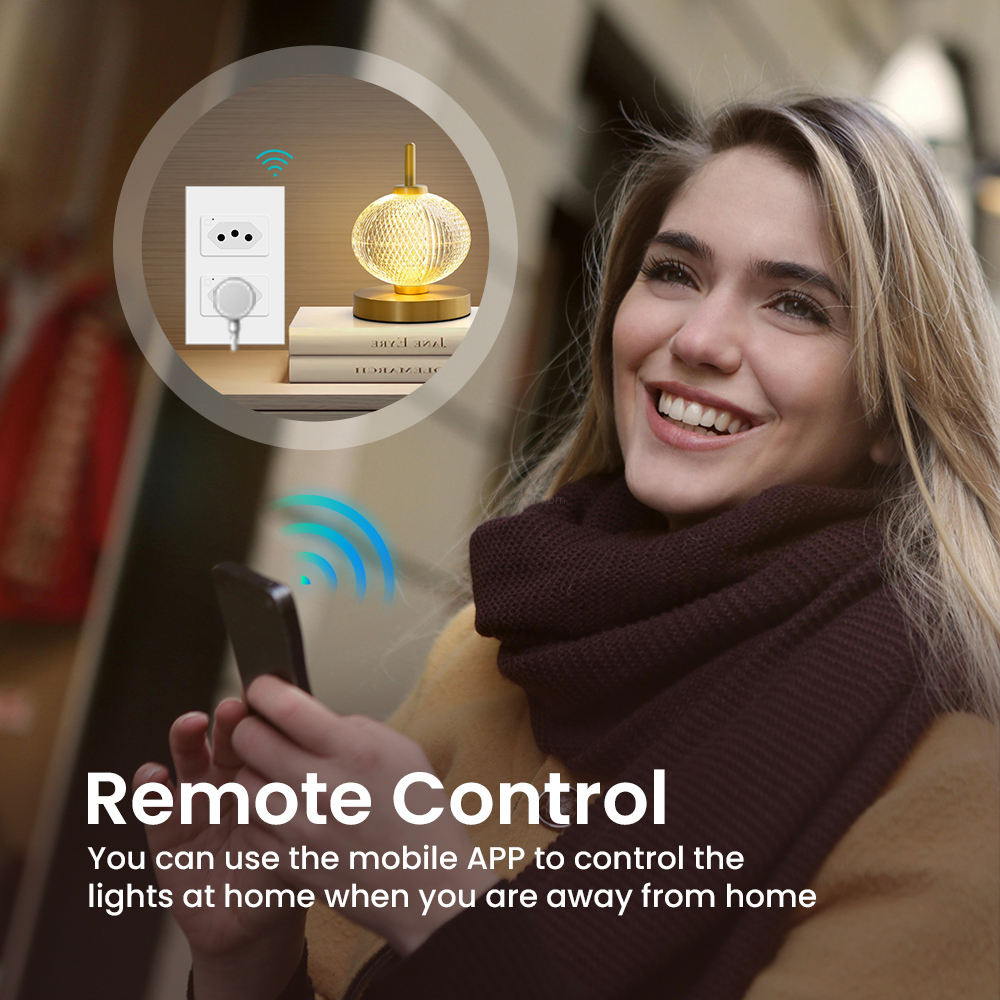 Brazil Standard Smart WiFi Wall Socket 16A Duplex Electrical Outlet Tempered Glass Panel Work with Tuya Smart Life Alexa Google Home