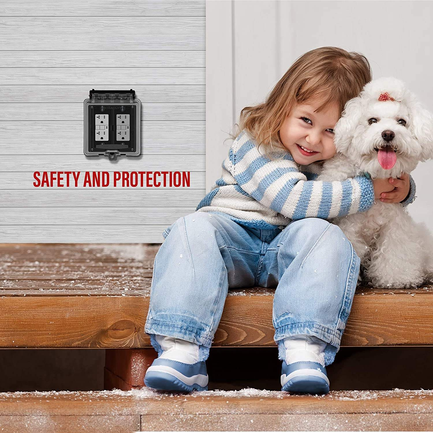 2 Gang Weatherproof Outdoor Outlet Cover Extra Duty In Use Receptacle Protector Dual Decorator GFCI Electrical Box Enclosure Transparent Shield