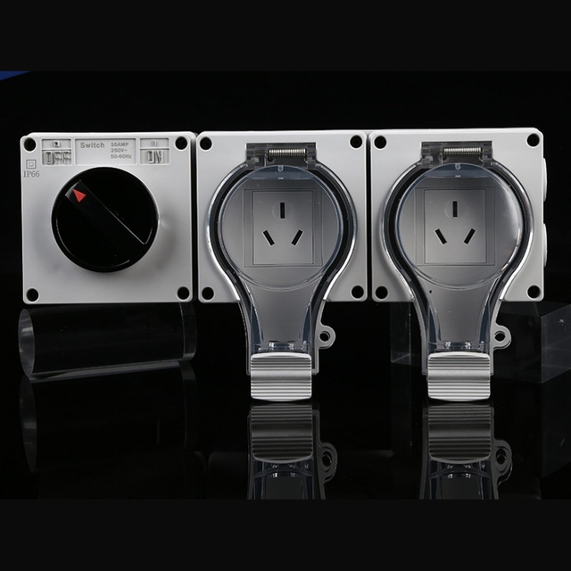 three-pin dual gang switch socket