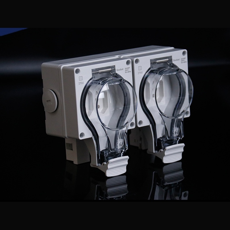Brazilian-style dual gang outlet​ IP66 rated double power socket