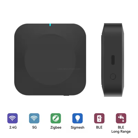 Dual Band Wireless Multi Mode Gateway 2.4G 5G Zigbee3.0 200 Devices Local Storage Smart Linkage