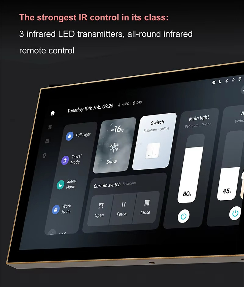 The strongest lR control in its class: 3 infrared LED transmitters, all-round infrared remote control
