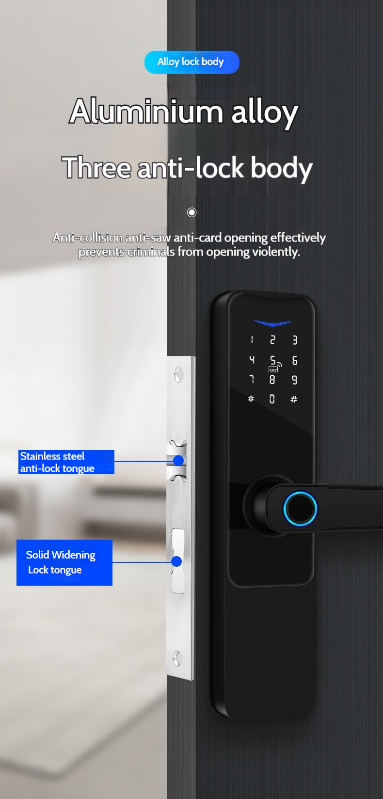 Aluminium alloy Military grade Materials and Structure rfid smart lock factory