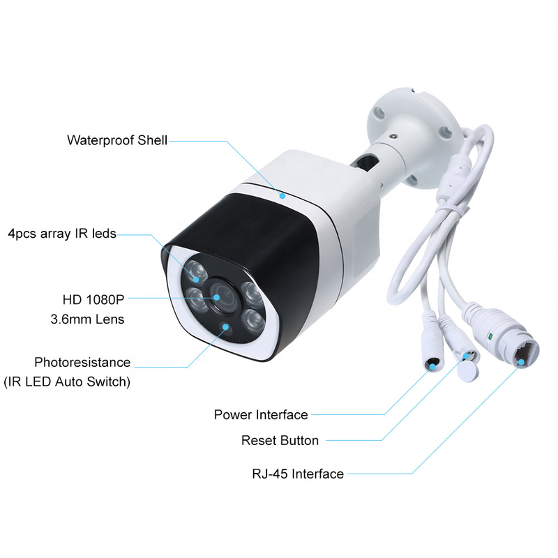 HD1080P Outdoor Waterproof Wireless Wired Two Way Audio IR Motion Detection Wifi Network Surveillance CCTV Bullet Camera