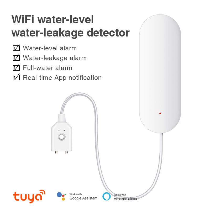 Tuya APP Smart WiFi Water Leakage Detector Waterproof Water Leak Flow Sensor Smart Home Security Alarm System