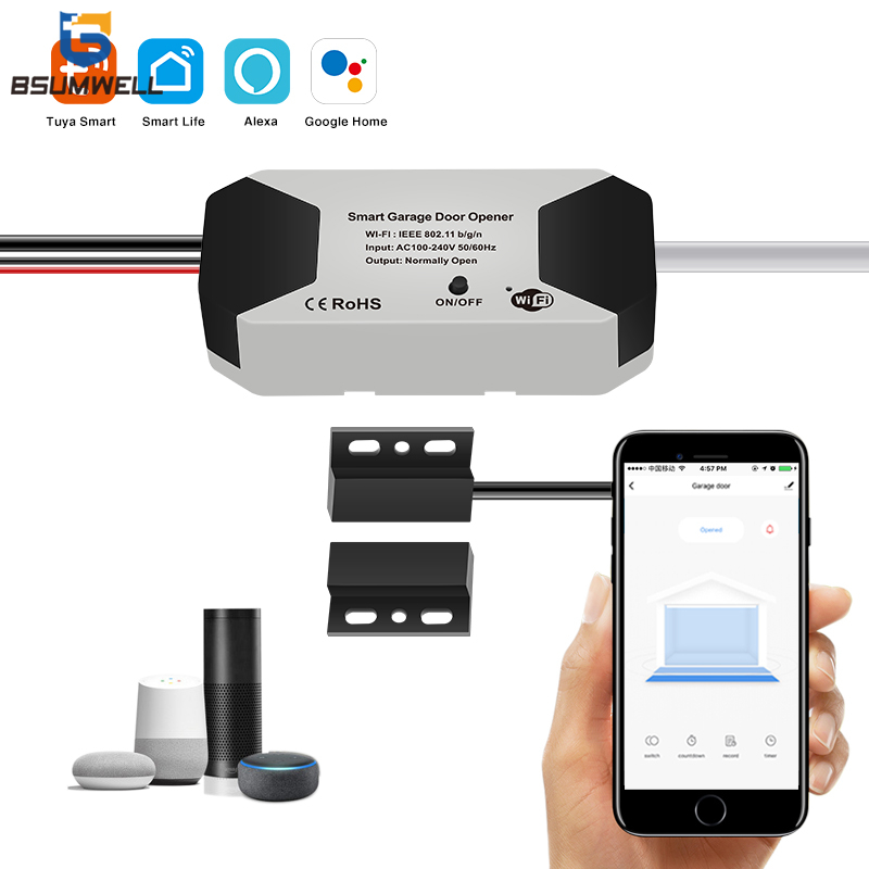 Zigbee Smart Garage Door Wireless Sensor Opener Controller Switch Remote Control Alexa Google Wifi Zigbee Security Home System