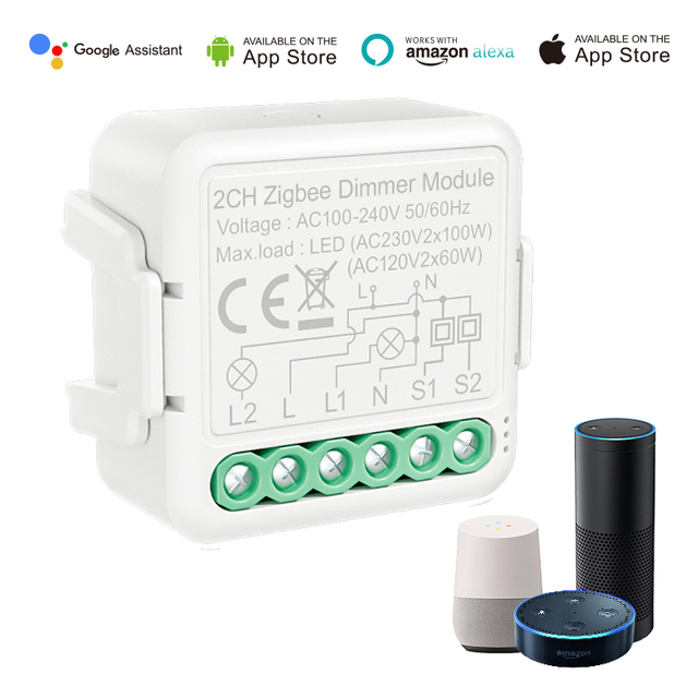 Smart Tuya ZigBee 2 gang 2 Ways Led Dimmer DIY Switch 2 switch wiring