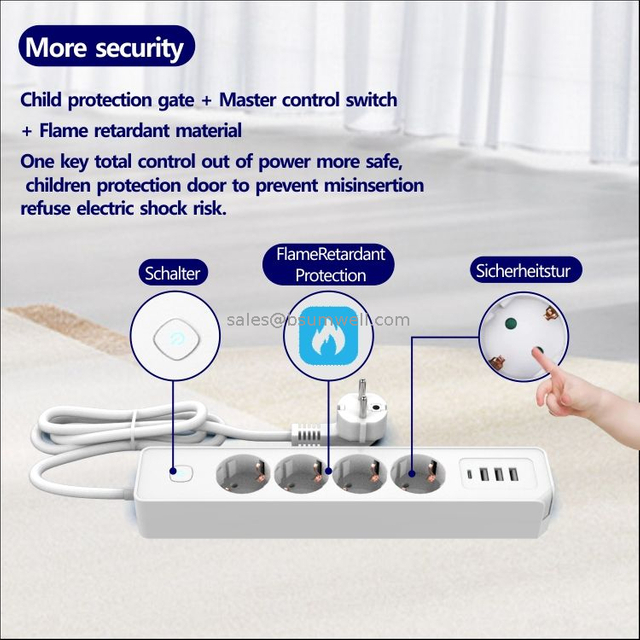Hot Good-looking Durable New Minimalist Power Board Electrical Extension Multi Socket with Usb Port