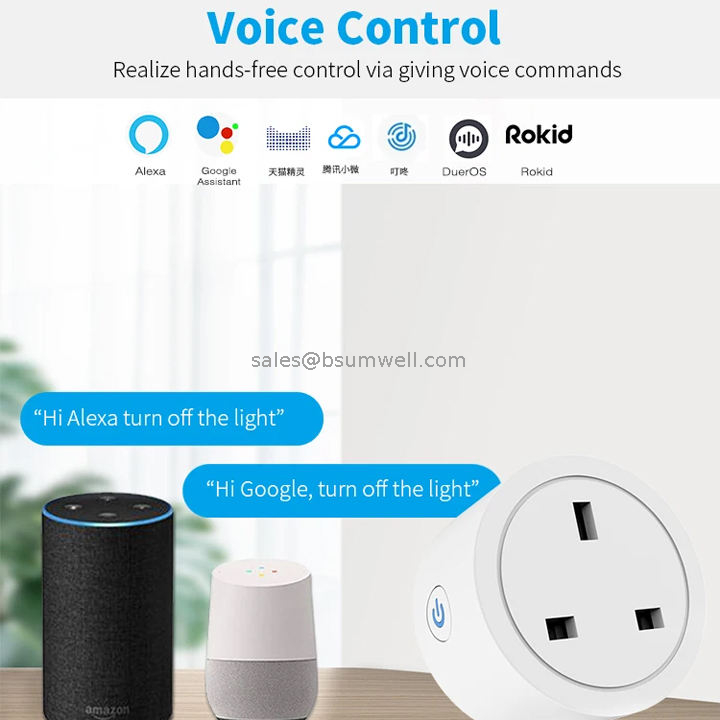 UK Standard 16A 110-240V AC TUYA WiFi Smart Socket UK Gauge Plug Directly Connected To ALexa Speaker Tape Metering Stat