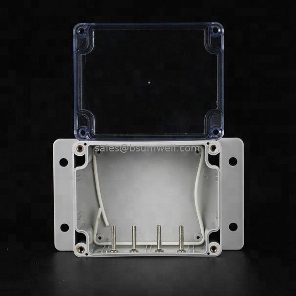 120*120*90mm Weatherproof IP67 gray outdoor ABS plastic enclosure electrical junction box with transparent lid