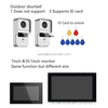 1080p 10.1'' touch screen 4-wire wifi video doorbell intercom system "Tuya Smart" work RFID Card Access Control unlock