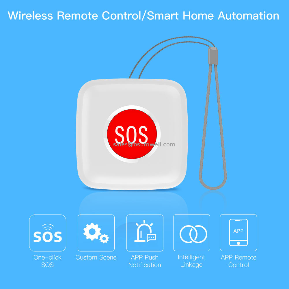 New Developed Smart Home Wireless WIFI Panic Button Tuya Smart Life WIFI Emergency SOS Button