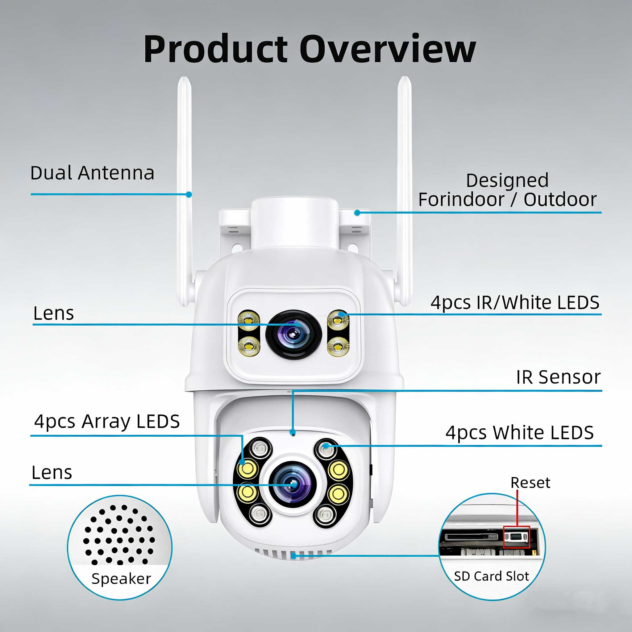 6MP/8MP dual-lens WiFi PTZ camera