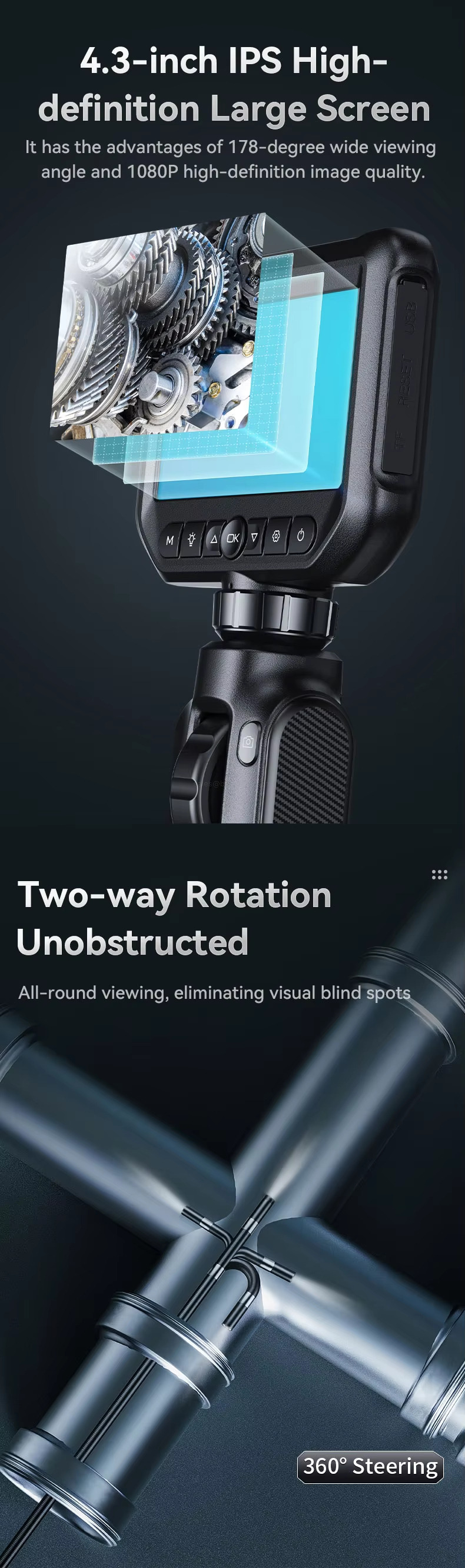 4.3-inch IPS High-definition Large Screen