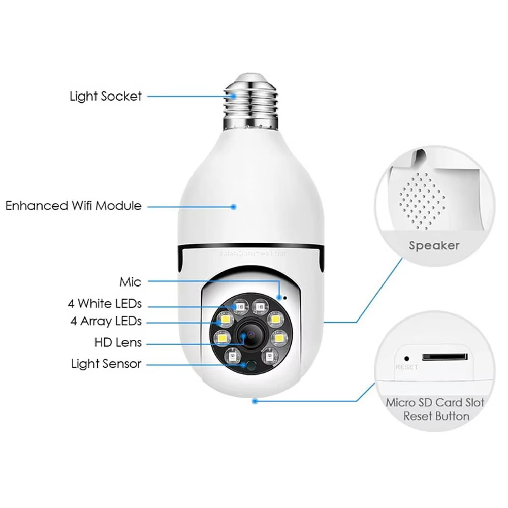 motion detection light bulb camera