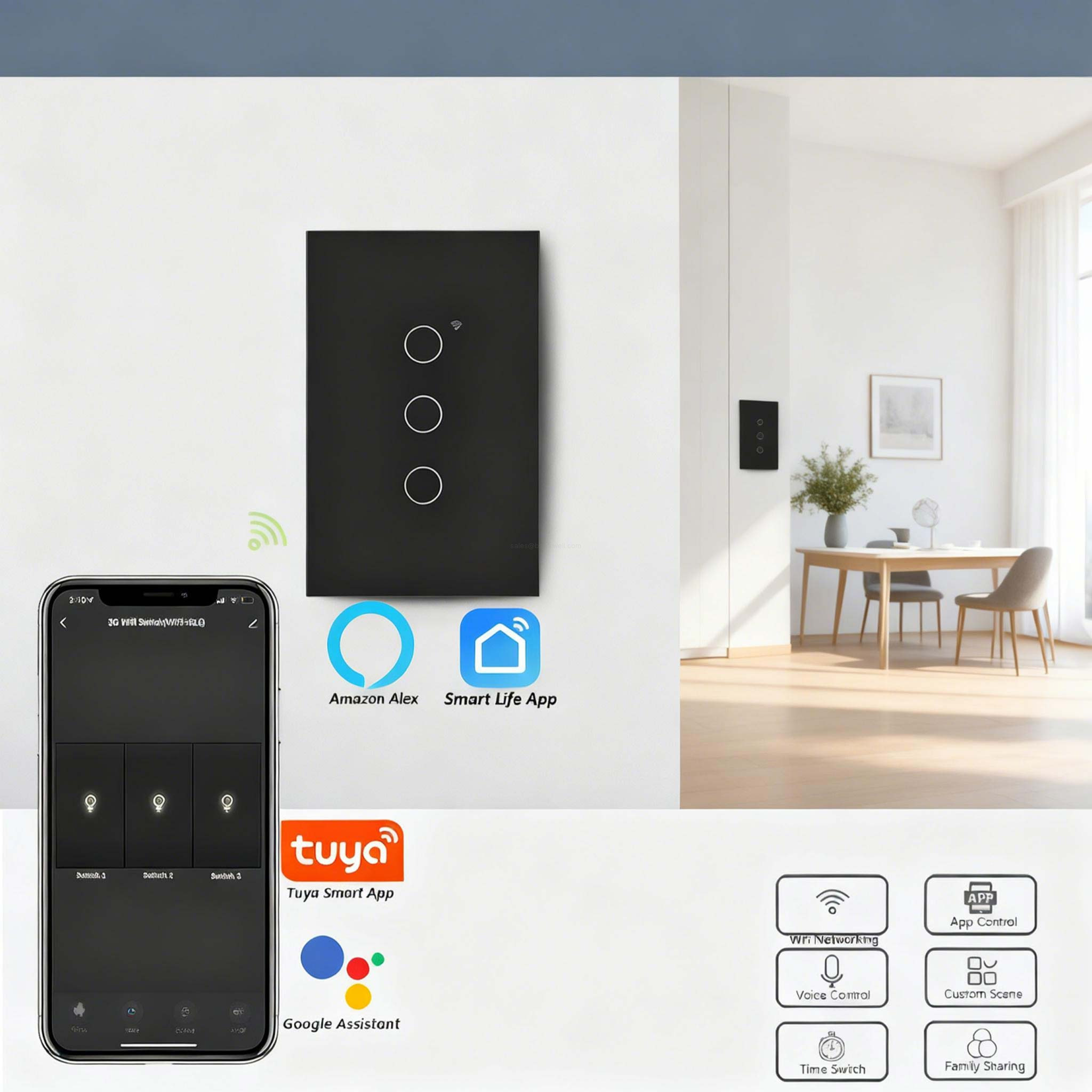 remote control smart light switch (off-home)