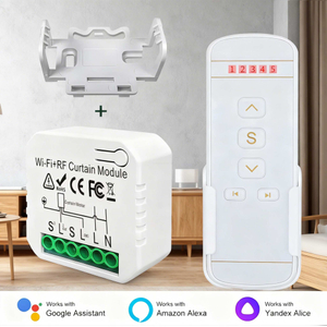 Smart WiFi+RF Curtain Switch Blind Motors Tuya APP 5-Channel Remote Control Learning/Rolling Code for Wireless On Off Garage 