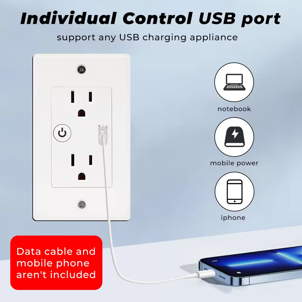 2AC+1USB Independent Control Socket