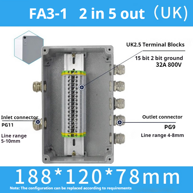 Aluminum Box with Metal UK Terminals for Machinery